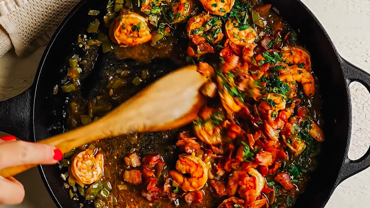 Shrimp and Grits recipe steps.