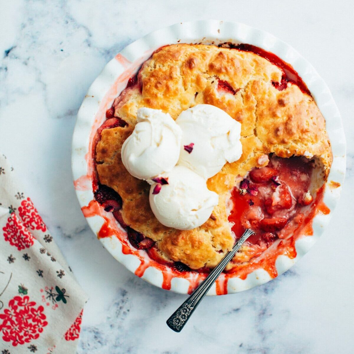 The BEST Strawberry Cobbler Recipe