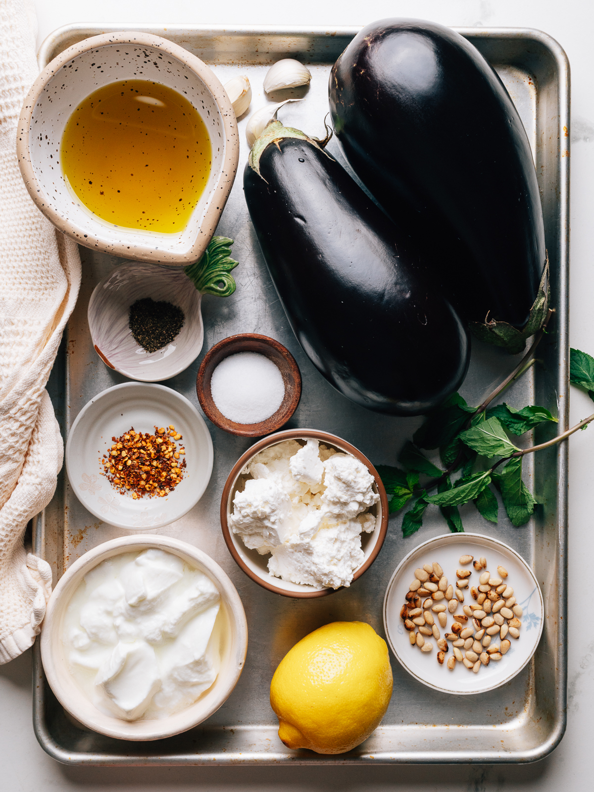 Grilled Eggplant recipe ingredients.