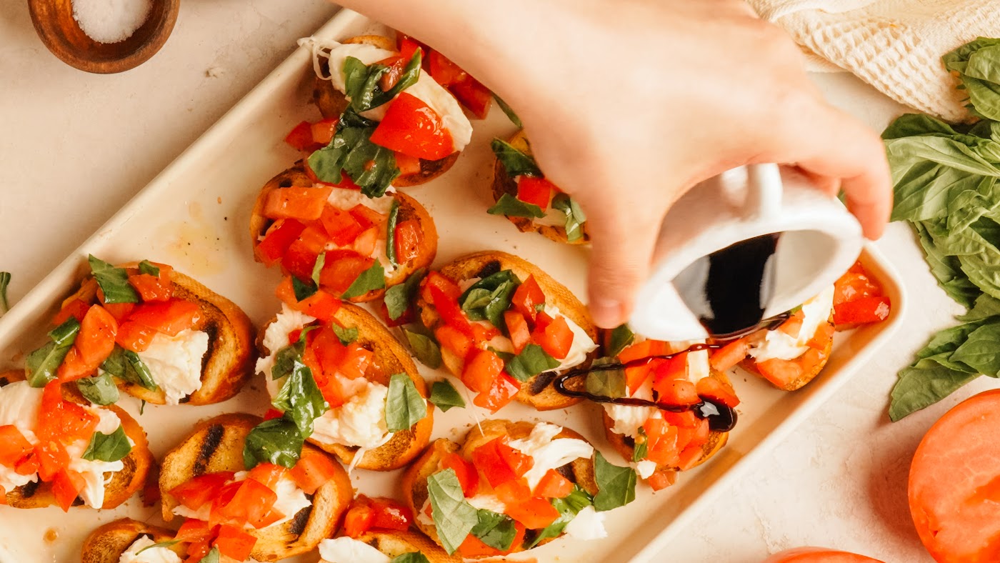 Bruschetta with Mozzarella recipe steps.