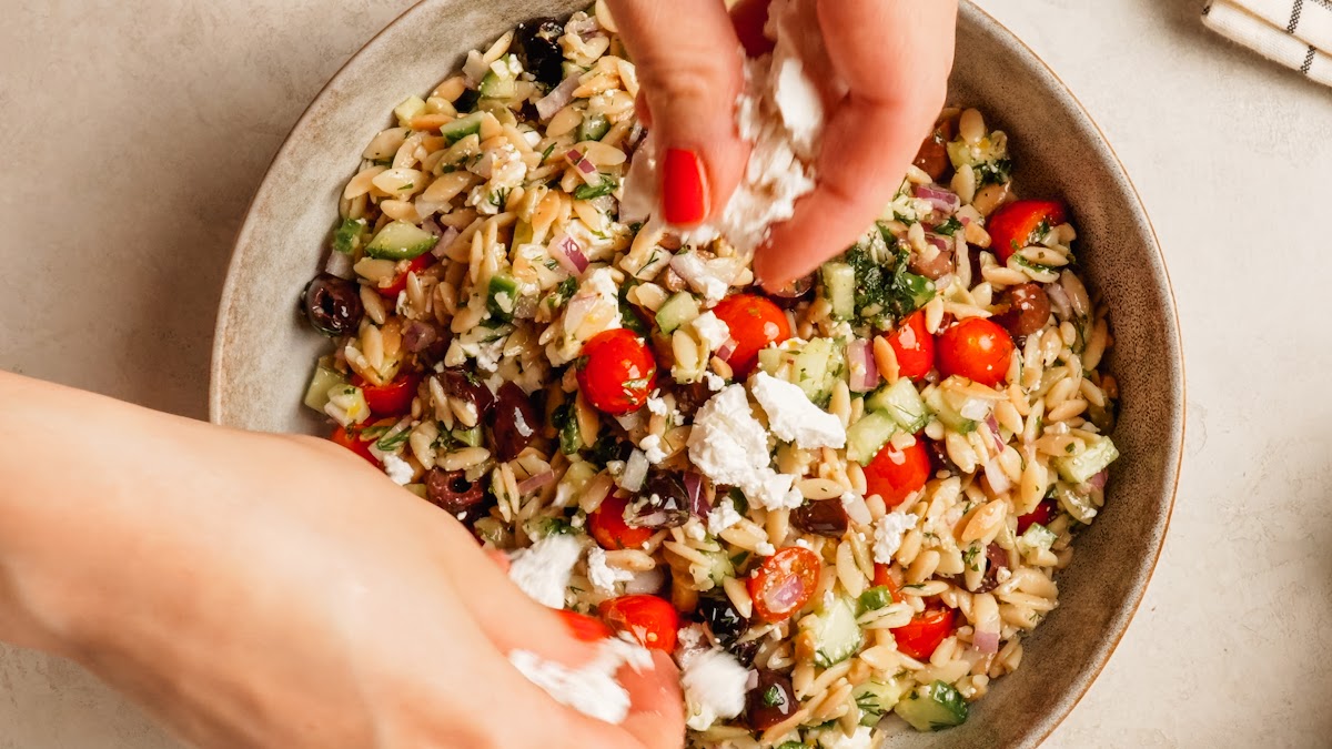 Orzo Pasta Salad recipe steps.