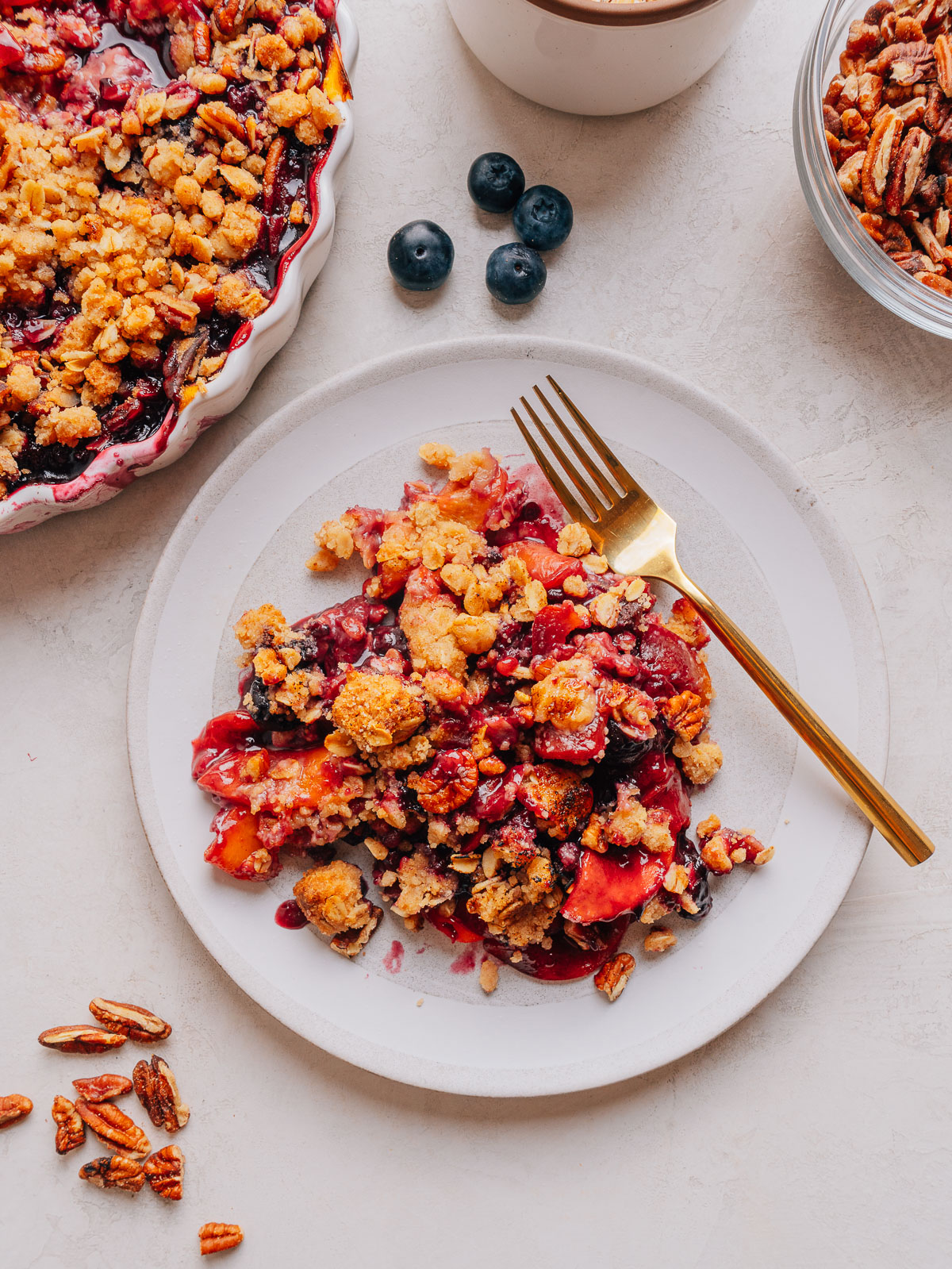 Peach Blueberry Crisp with Oat Topping-image