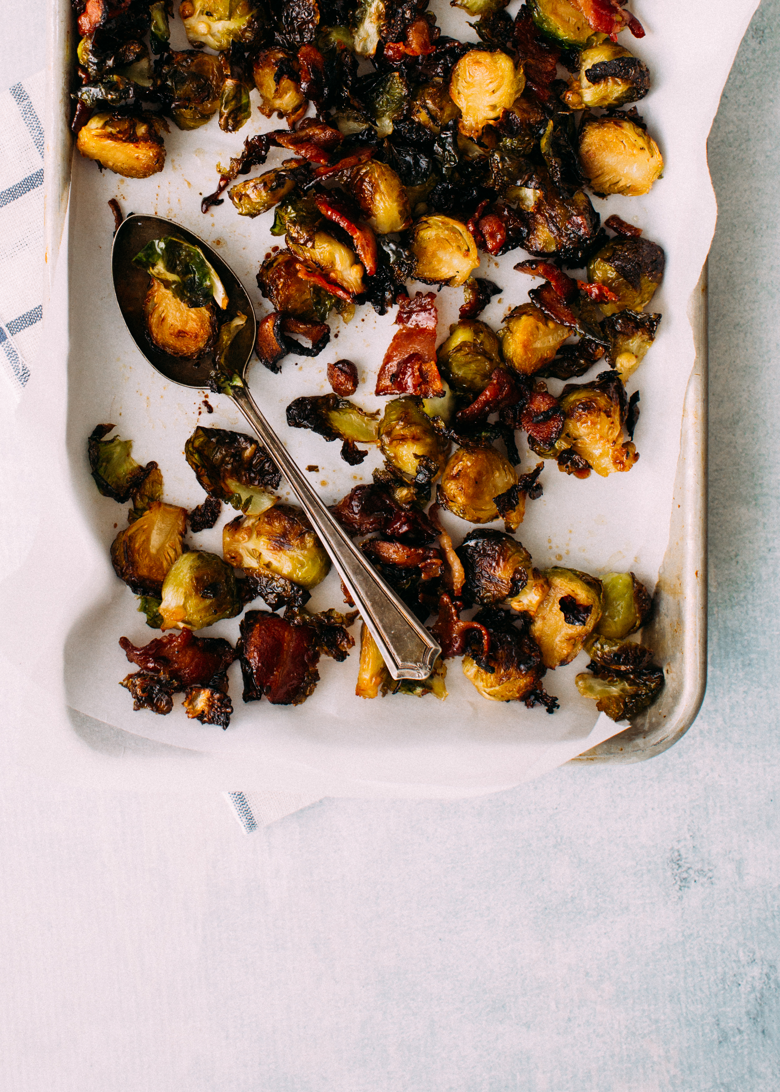 Candied Brussels Sprouts with bacon and maple syrup